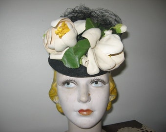 NEW LISTING / 1930's-40's Pompadour Hat, New York Creation Label!