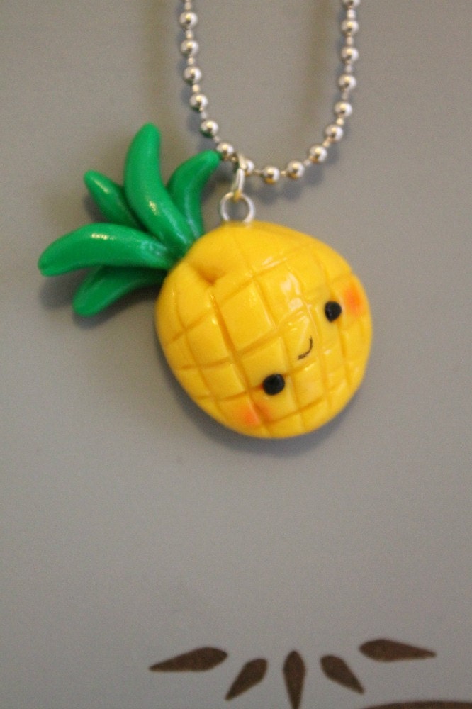 Kawaii pineapple clay CharmPolymer Clay charmFood