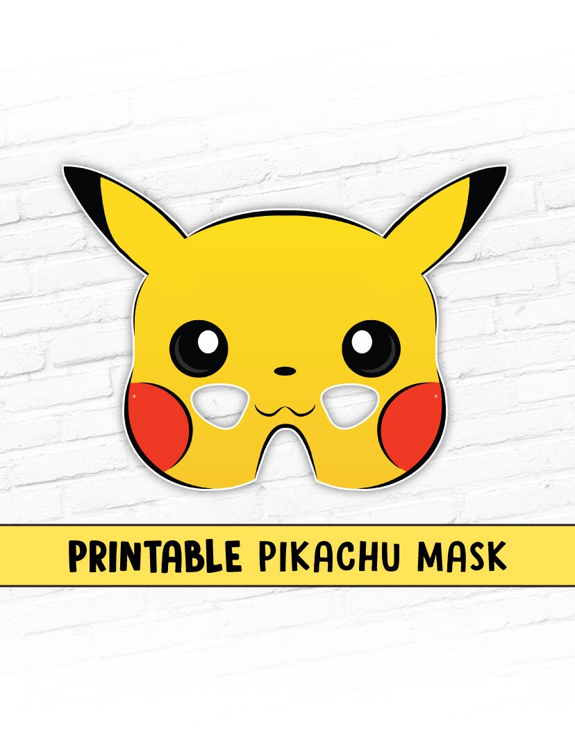 Printable Pikachu Mask Pokemon Mask Cartoon Character Mask