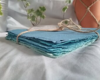 Blue Handmade Recycled Paper Sheets