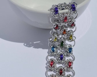 Rainbow chainmaille bracelet