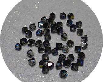 PEARL SWAROVSKI BICONE CRYSTAL HELIOTROPE4MM