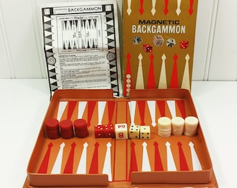 Magnetic Backgammon Game, Cathay Travel Backgammon in Plastic Carry Case No 852
