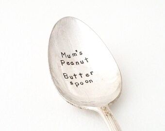 Personalised Hand stamped Spoon ~ Peanut Butter Spoon~ Vintage Spoon from Goozeberry Hill