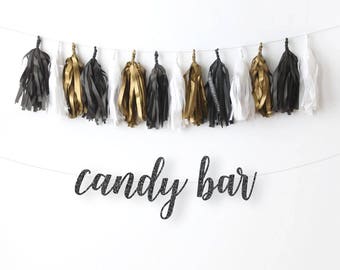 Candy Bar Banner, Candy Buffet Banner, Wedding Reception Banner, Dessert Bar, Wedding Decorations, Candy Bar Sign, Wedding Banner, Glitter