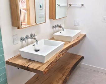 LIVE EDGE Bathroom Counter, Live Edge Bathroom Vanity, Wood Slab Counter, Wood Slabs, Live edge Shelf