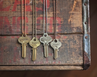 Ornate Vintage Key Necklace | Hand Stamped, Stunning and Rare