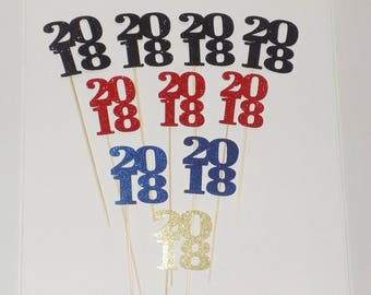 Blue 2018 Centerpieces, 2018 Graduation Party Centerpiece, 2018, 2018 Party Decor, Graduation Centerpieces, 2018 Graduation