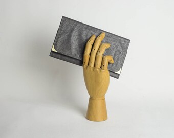 Vintage Geldbörse grau / 70er Jahre grau Waller / Umschlag Portemonnaie / Frau Geldbörse / Leder Geldbörse / Frau Leder Geldbörse / Vintage Frau Brieftasche / Karte