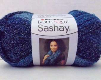 Red Heart Boutique Sashay Metallic Yarn, Aqua Marine # 9951