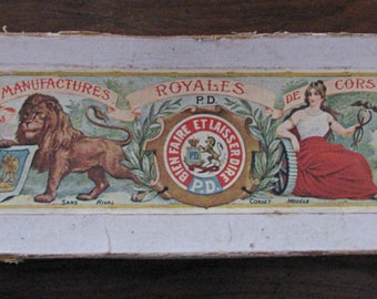 Beautiful old corset box - antique French lingerie