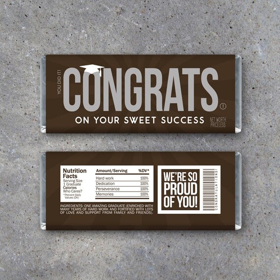 Graduation CONGRATS Candy Bar WrappersPrintable Instant