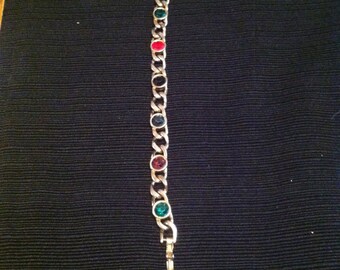 Vintage Multi- Colored Crystal Bracelet