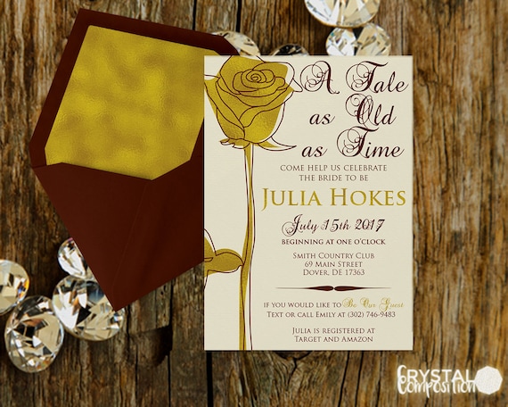 Beauty And The Beast Bridal Shower Invitations 7