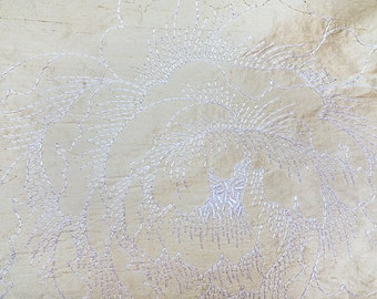 Raw silk fabric with silk thread work