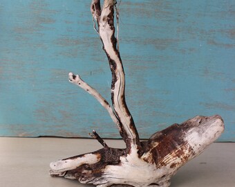 Natural Driftwood Sculpture, surf tumbled One of a Kind Home Decor , Aquarium Wood , Drift wood Art