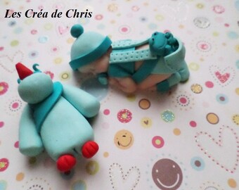 baby boy pants and t-shirt fimo.