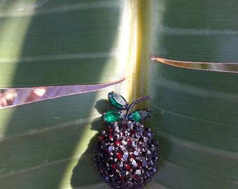 Vintage Warner Rhinestone Strawberry brooch