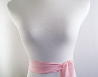 Wedding Sash - Light Pink Chiffon Sash - Long Sash Belt Tie - Multi Width