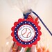 Baseball Theme Favor Tags (12), baseball party decorations in Red and Blue, 1st birthday party decorations