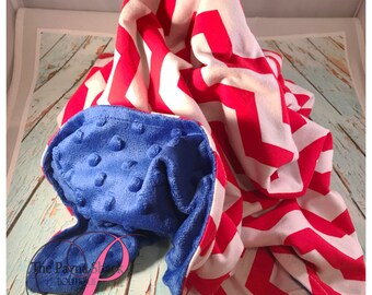 Personalized Chevron Minky Baby Blanket