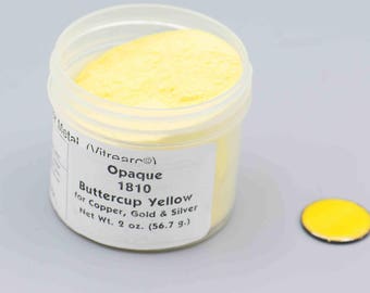 Thompson Enamel 1810 Buttercup Vitrearc Jewelry Enamel for Metal Copper Silver and Gold 2 oz Jar