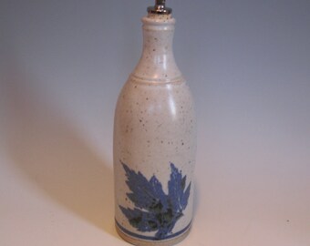 Oil Cruet with cobalt leaf design