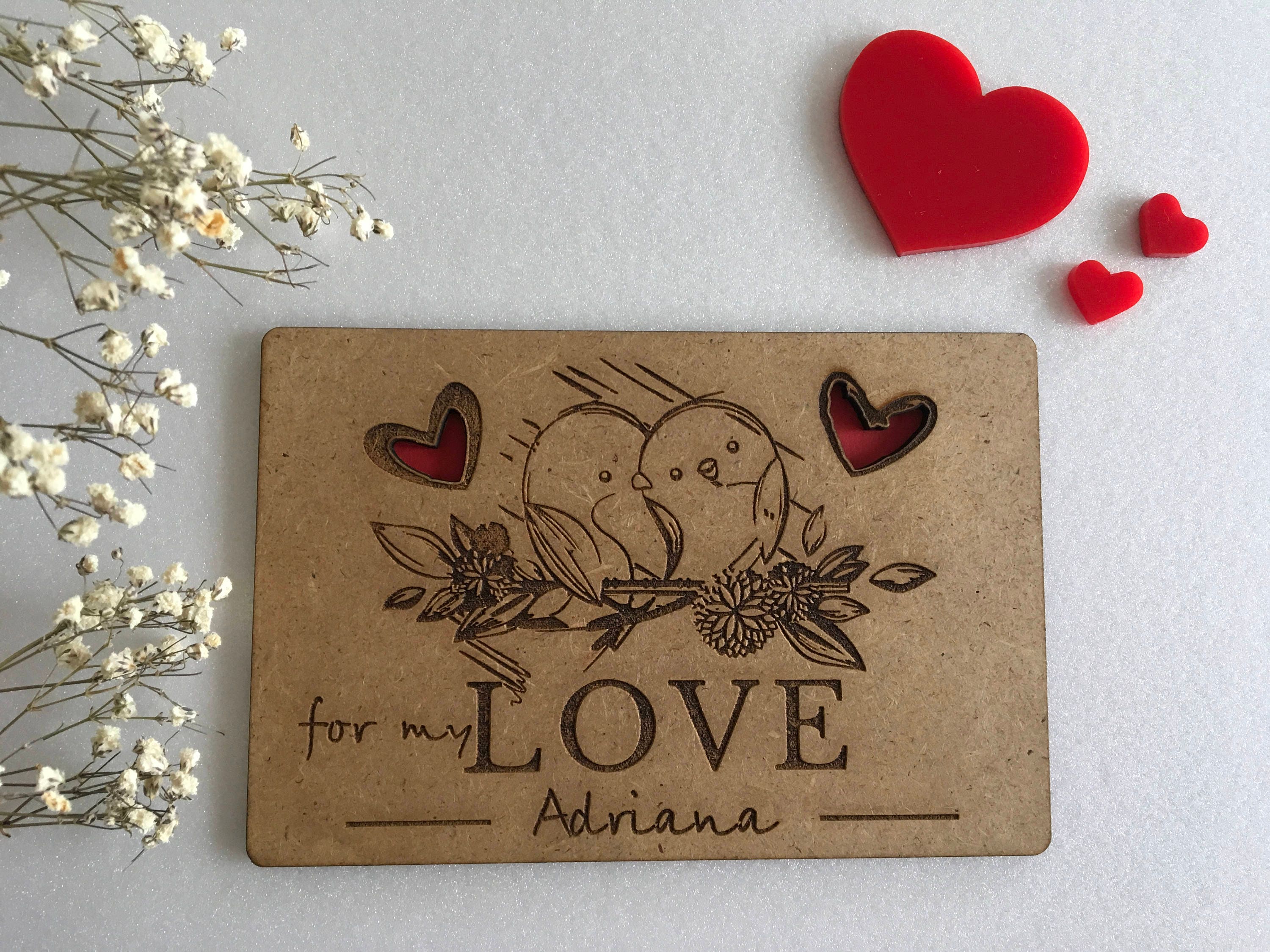valentines day custom greeting cards laser cut love card