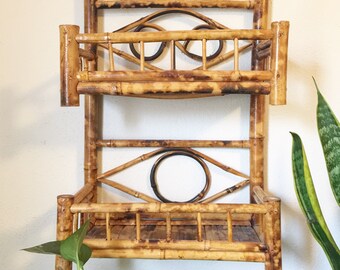 Bamboo shelf, hanging shelf, storage
