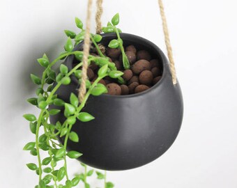 Simple Hanging Planter, Hanging Terrarium, Ceramic Planter, Succulent Planter,Fairy Garden Decor,DIY Terrarium,Home Decor, Garden Tools