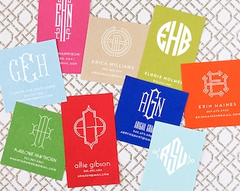 Rectangle - Personalized Monogram Calling Cards