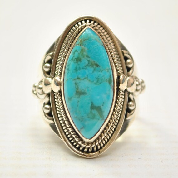 Sterling Silver Sleeping Beauty Turquoise Ring Sz 8 #9271