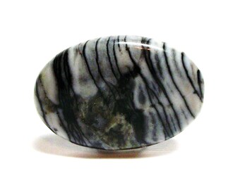 Graffiti jasper, rutile jasper, cab beads, black and white, jewelry making, jewelry supplies, "Zebra Graffiti"