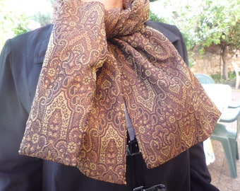 Silk scarf wild coppery tone Paisley