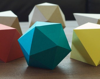 Ten Pack of Geometric Gift Boxes -- Many Colors - DIY Kit