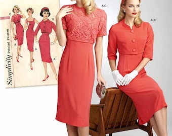 Vintage Dress Pattern, Sheath Dress Pattern, 1950's Dress Pattern, Simplicity Sewing Pattern 8460