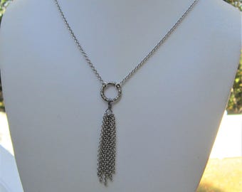 Long Necklace with Tassel, Gifts for Her, Long Necklace, Tassel Necklace, Extra Long Necklace, Long Chain Necklace, Center Tassel Necklace