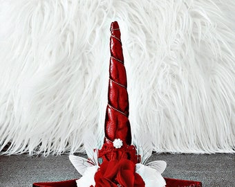 Vibrant/red/unicorn crown