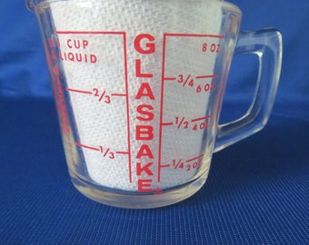 Glasbake Red Letter Measure Cup