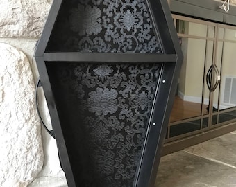 SALE! 15% OFF! 30" Grindhouse Coffin Shelf - The Vallo - Goth, Gothic, Horror, Decor, Wiccan, Halloween,
