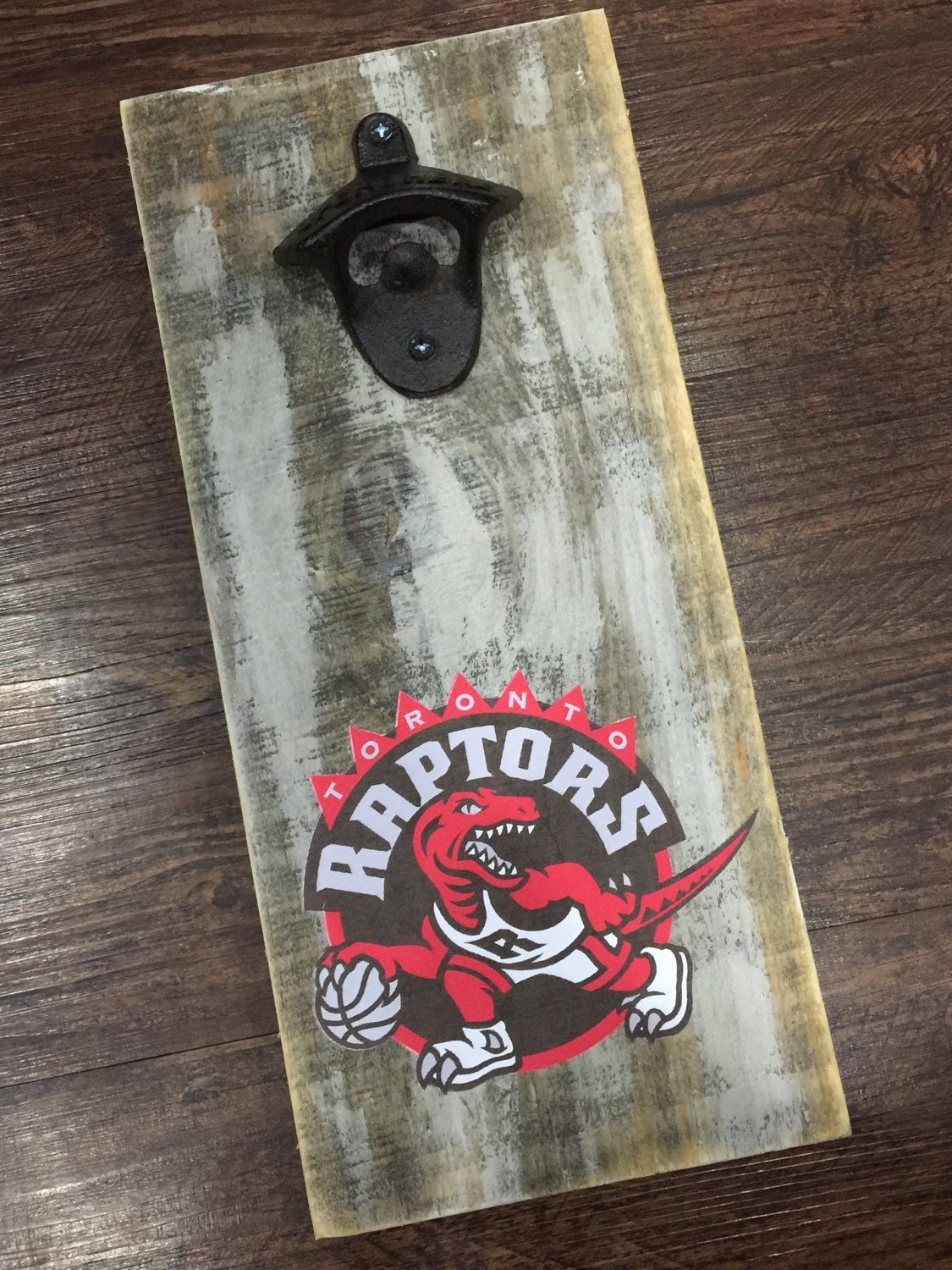 Toronto Raptors Vintage Style Wall Mounted Bottle Opener