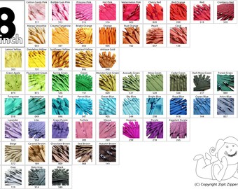 YKK Coil Zippers 18 Inch Mix and Match Your Choice of 25 Zippers Choose from 65 bright, light, dark and neutral colors