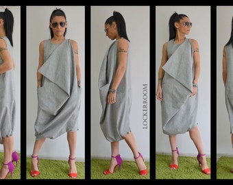 Linen jumpsuit, Linen Dress, Harem Jumpsuit, Grey Jumpsuit, Grey Dress, Womens Jumpsuit, Maxi Dress, Plus Size Jumpsuit, Jumpsuit Linen