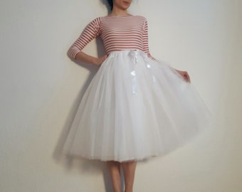 Tulle petticoat Light version white 70 cm