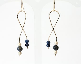 •EQUA LUNA• sodalite + silver earrings