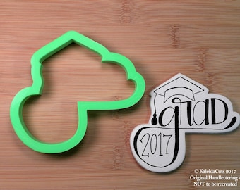 Grad Handlettering Cookie Cutter. Grad Cap Cookies. 3D Printed. Graduation Cookies. Graduation Party. Graduation Cutter.