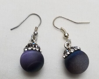 Purple geode earrings