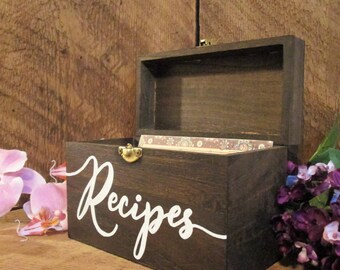 Recipe box, recipe holder, custom recipe box, mother's day gift, gift for mom, grandparent gift, custom recipe box, rustic kitchen decor
