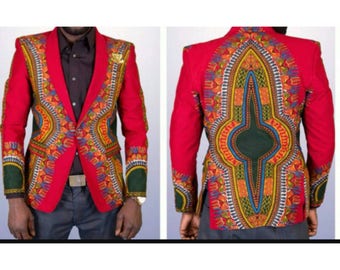 Dashiki Blazer, Dashiki men's blazer, dashiki coat, dashiki men's coat, african print blazer