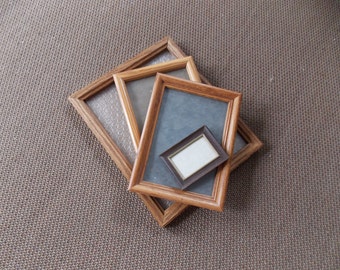 VINTAGE: Mixed Lot Wooden Frames Three 4 8x10 5x7 2x3 Wood Frames